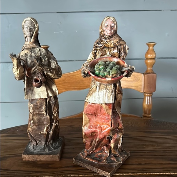Rustic Artisan Figurine Set - Earth Tones - Picture 1 of 17